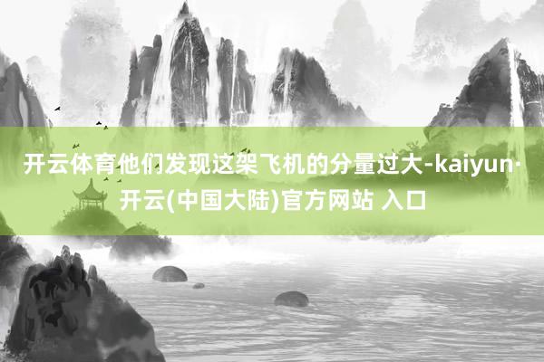 开云体育他们发现这架飞机的分量过大-kaiyun·开云(中国大陆)官方网站 入口